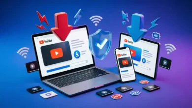 Infographic showing key factors to choose the best YouTube video downloader, including safety, speed, format options, and user interface.